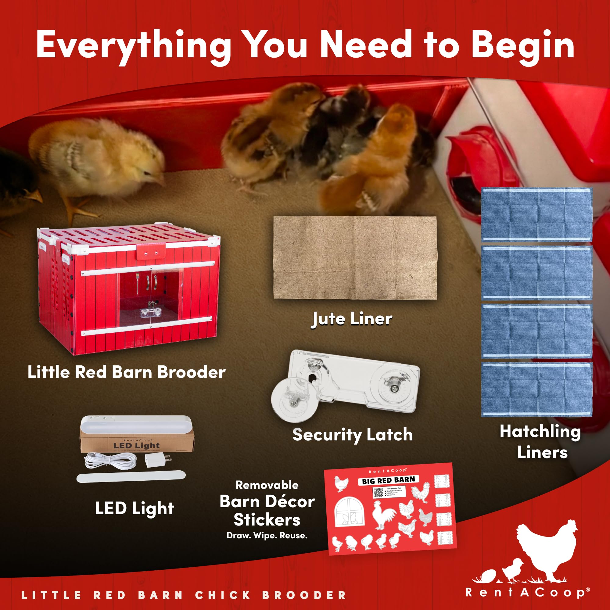 RentACoop brooder folded flat for compact storage and space savings