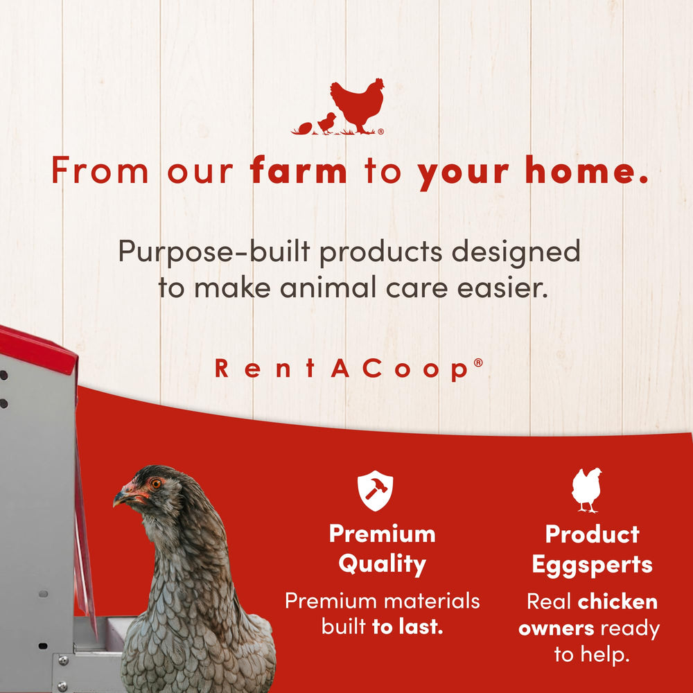 RentACoop packaging with included hardware and instruction booklet for straightforward installation