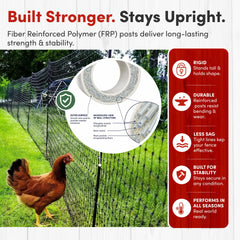 RentACoop double-spiked posts detail demonstrating upright support and reduced sagging