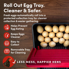 RentACoop heavy-duty vinyl privacy curtain detail providing hens privacy and easy cleaning