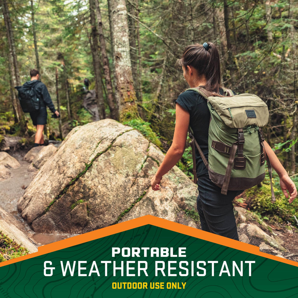 Repel Realm Zone placed near people outdoors for convenient mosquito protection