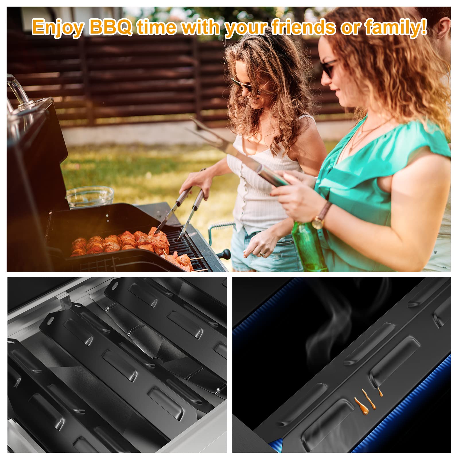 Replace parts installed inside grill showing neat assembly and improved heat