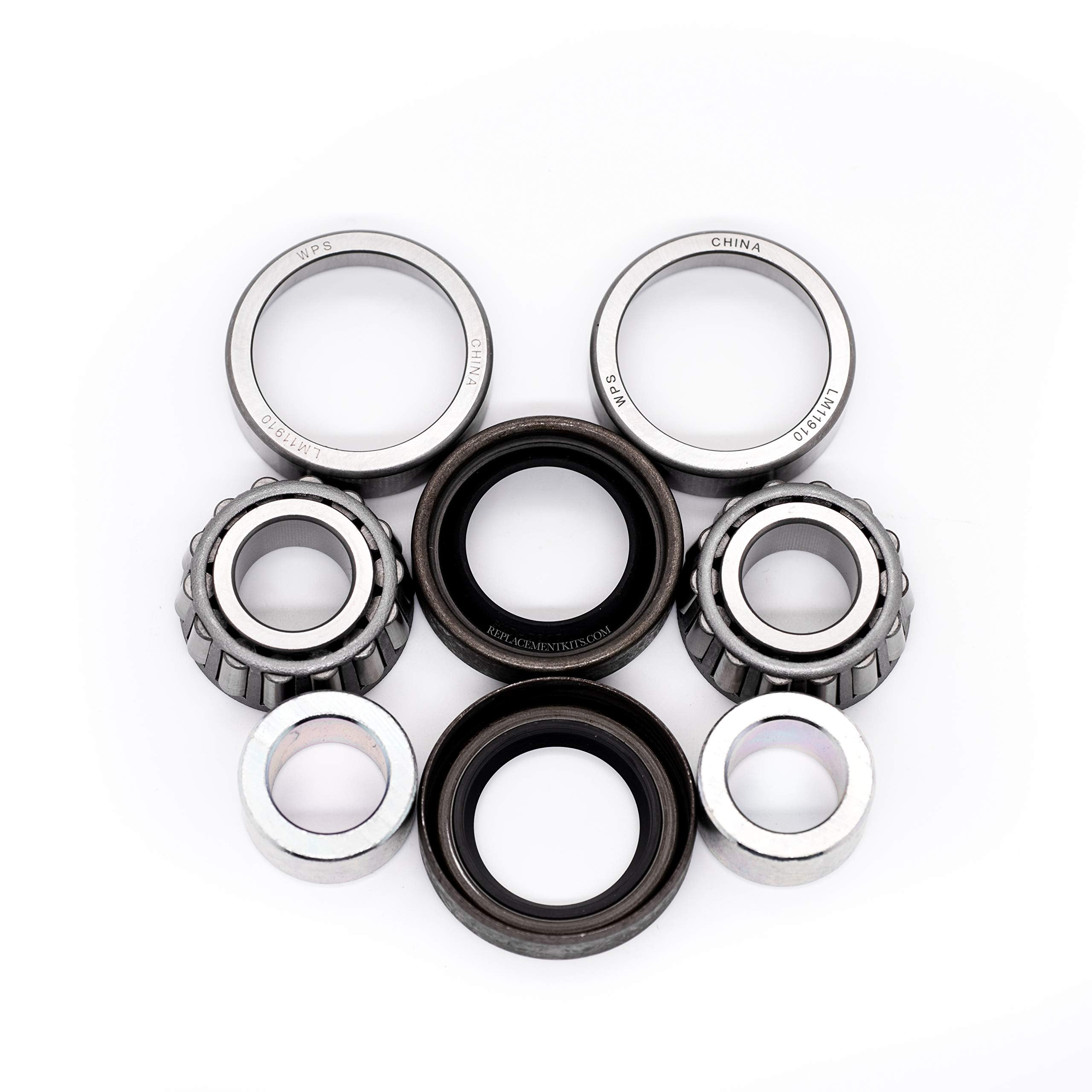 REPLACEMENTKITS.COM front caster kit packaging showing all parts and model fitment benefit