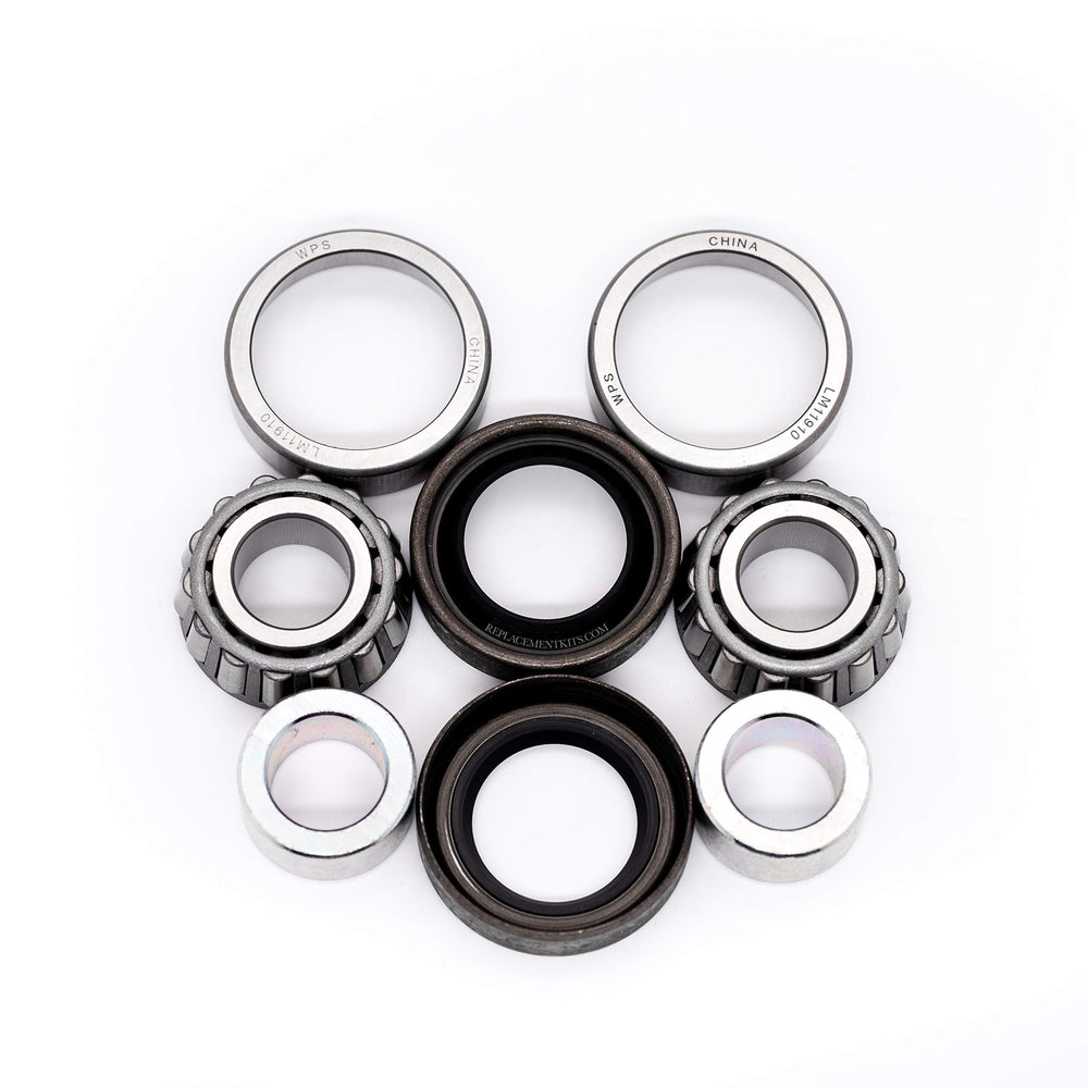 REPLACEMENTKITS.COM front caster kit packaging showing all parts and model fitment benefit
