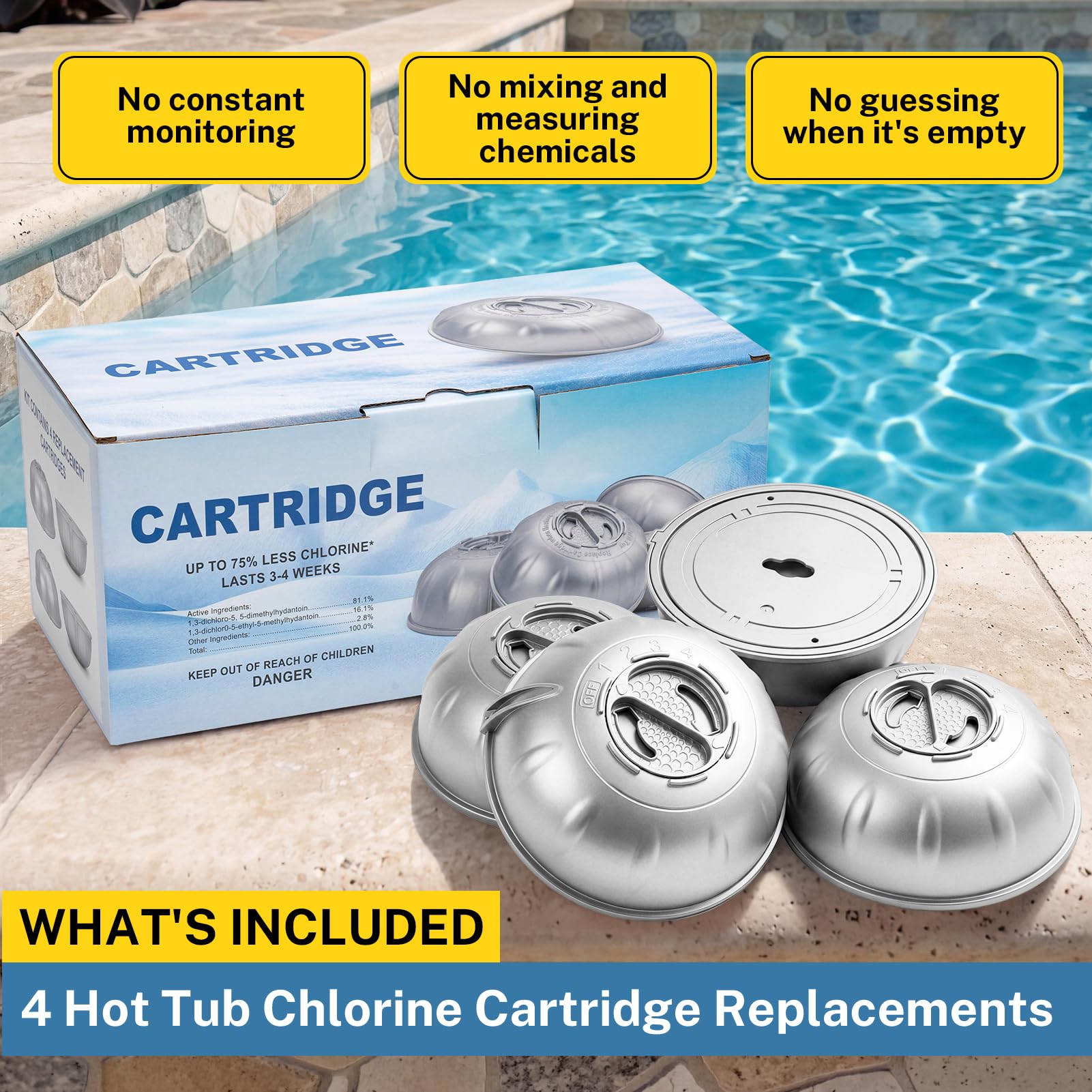 Replizo lifestyle backyard hot tub with cartridge in floater for relaxed soak