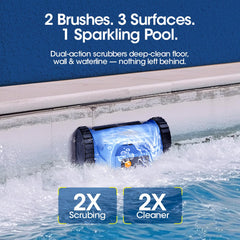 RERIOU robot cleaning pool walls and floor with sonar mapping for efficient full coverage
