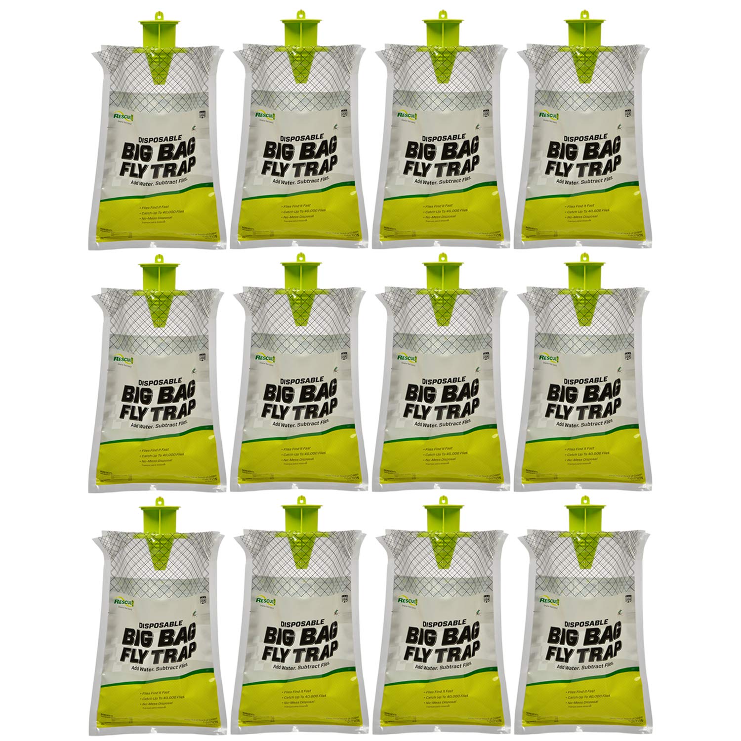 RESCUE! front packaging of Big Bag Fly Trap showing product and quantity benefit