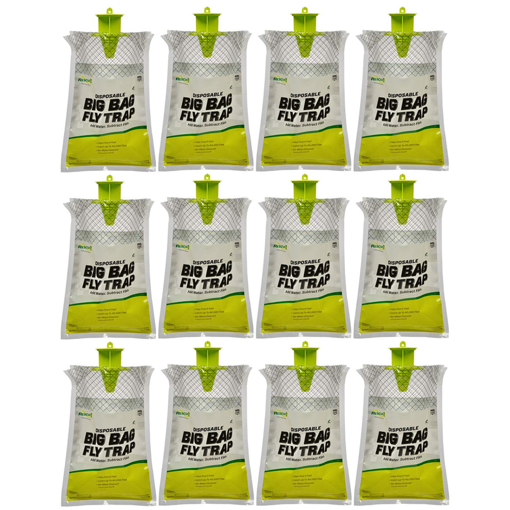 RESCUE! front packaging of Big Bag Fly Trap showing product and quantity benefit