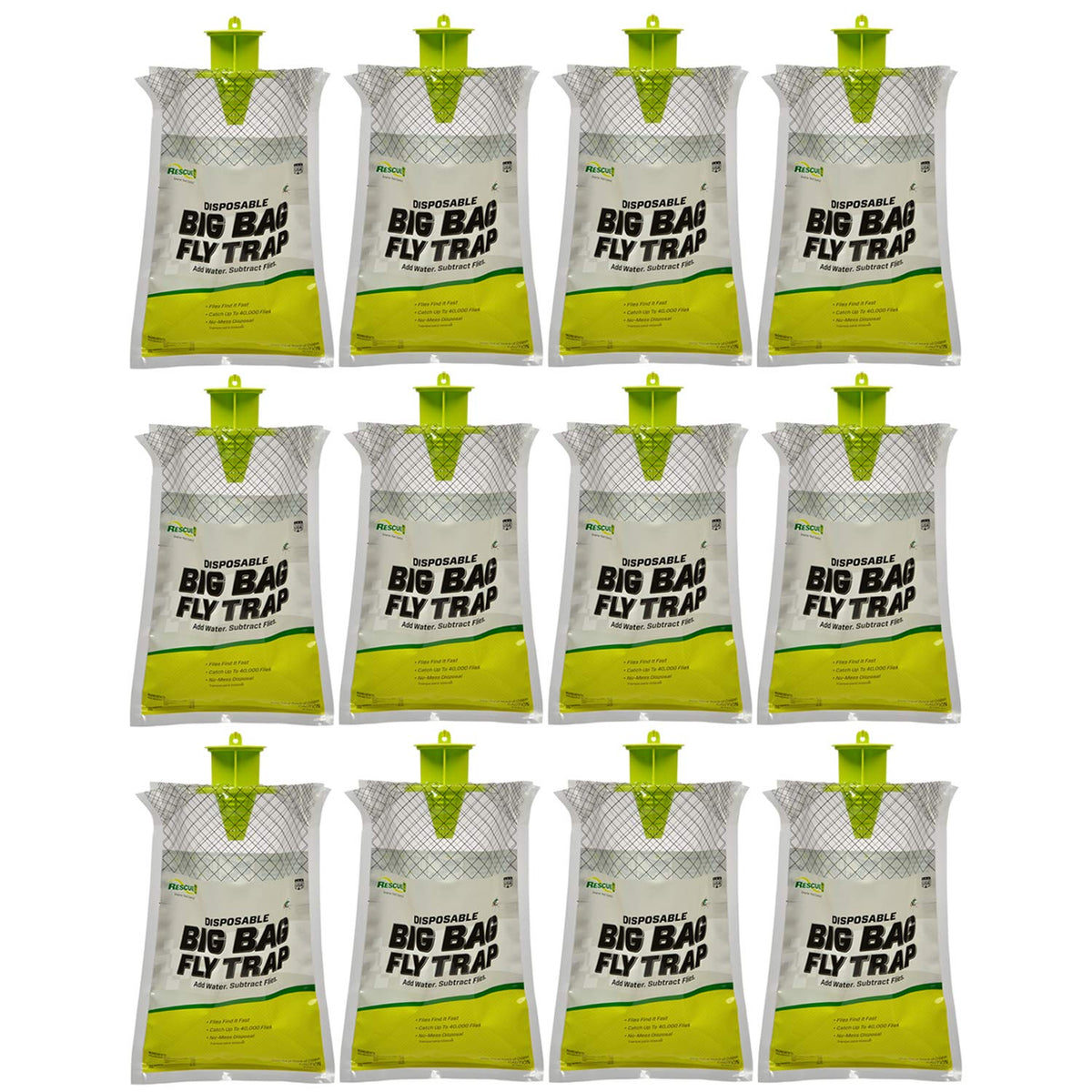 RESCUE! front packaging of Big Bag Fly Trap showing product and quantity benefit