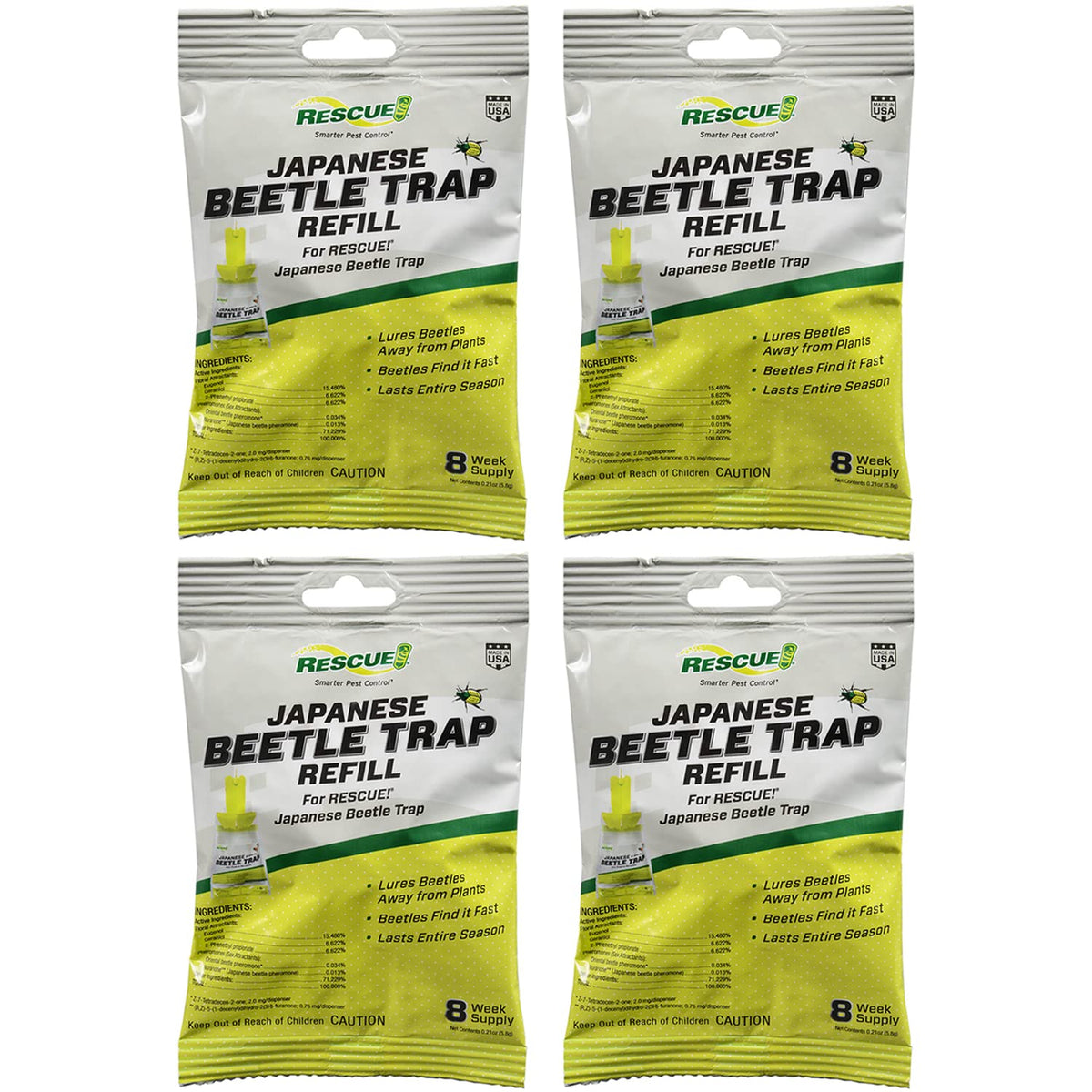 RESCUE! front packaging of refill lures showing 4-pack and benefits