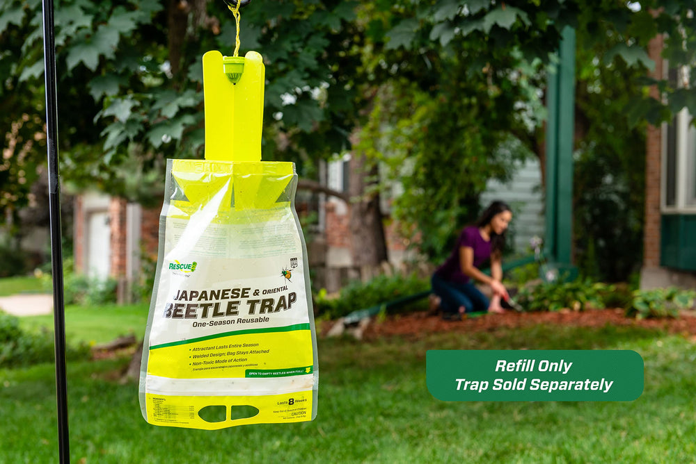 RESCUE! lure hung in garden near foliage showing protection benefit