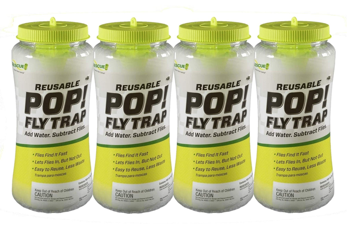 RESCUE! front view of four-pack trap showing packaging and benefits