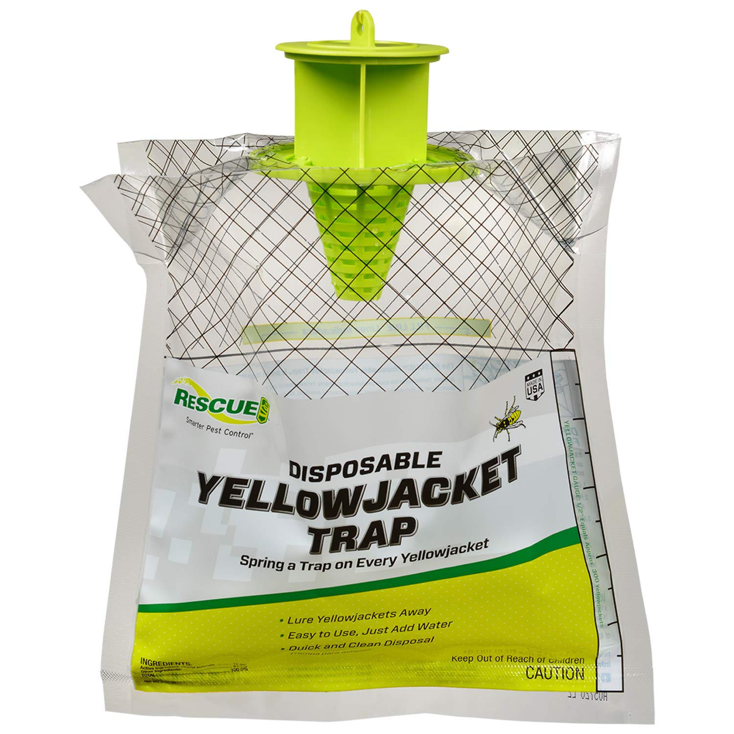 RESCUE! trap hanging in backyard reducing yellowjacket activity near patio