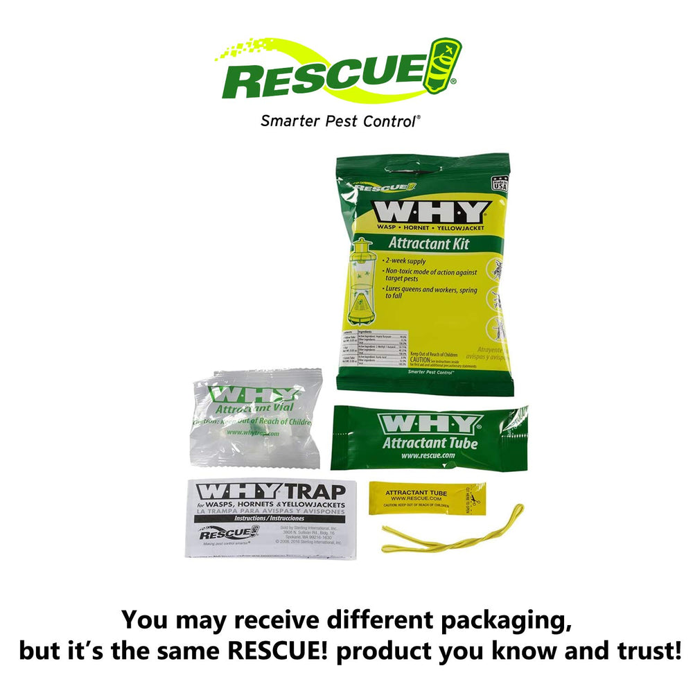RESCUE! trap with refill hanging in backyard showing safer outdoor enjoyment benefit