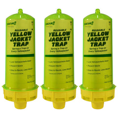 RESCUE! trap front packaging showing three reusable yellowjacket traps, clear identification