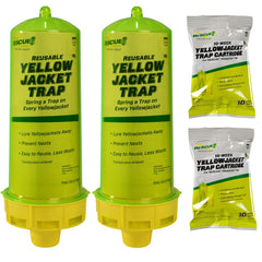 RESCUE! front view of yellow trap showing bright color to attract wasps