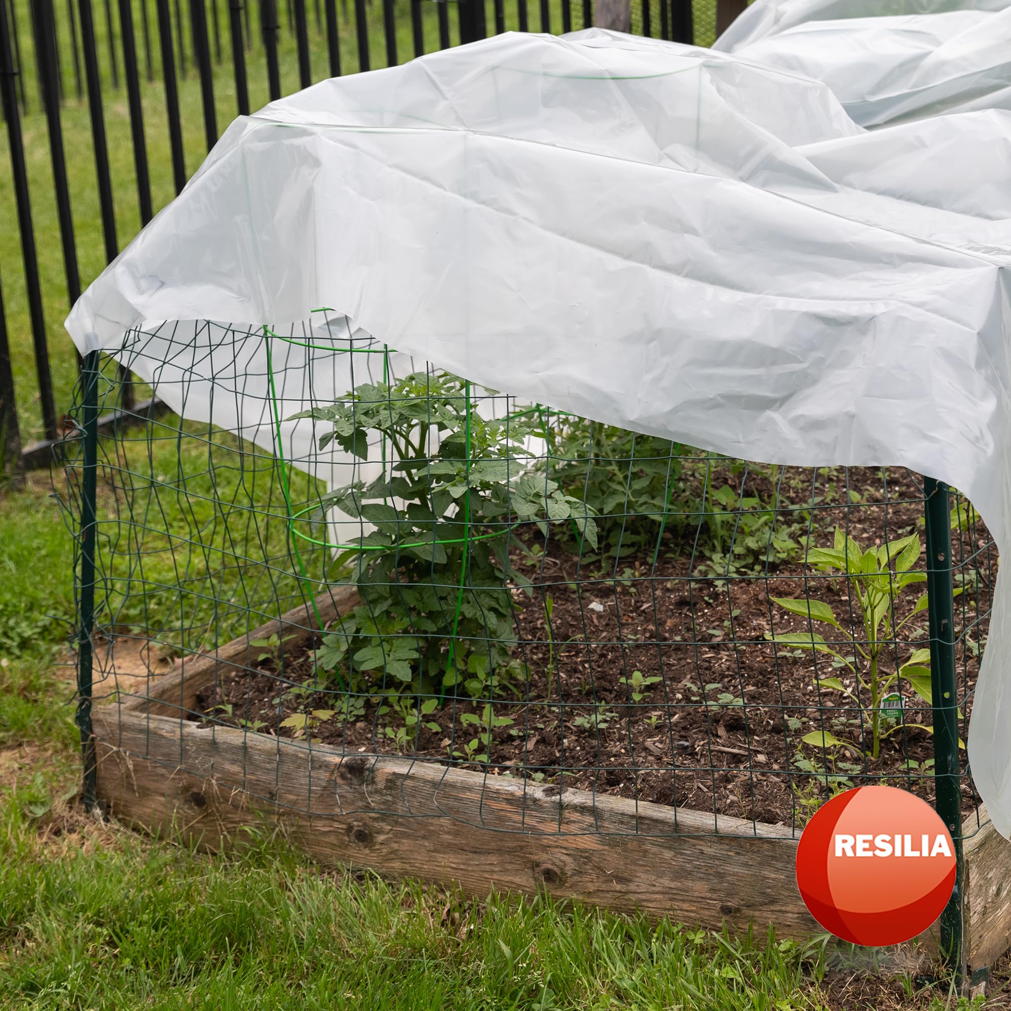 RESILIA sheeting shedding rainwater to protect plants from moisture