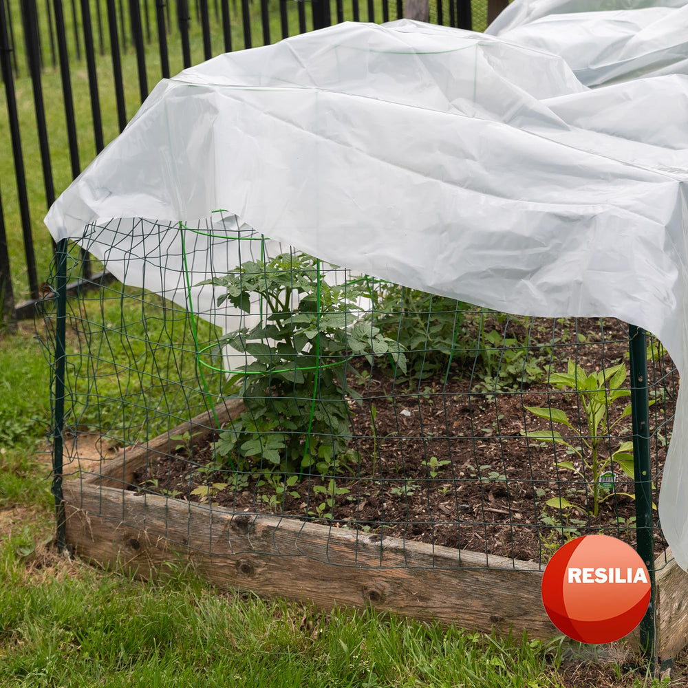 RESILIA sheeting shedding rainwater to protect plants from moisture