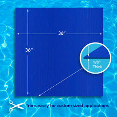 RESILIA mat placed under pool ladder demonstrating liner protection benefit