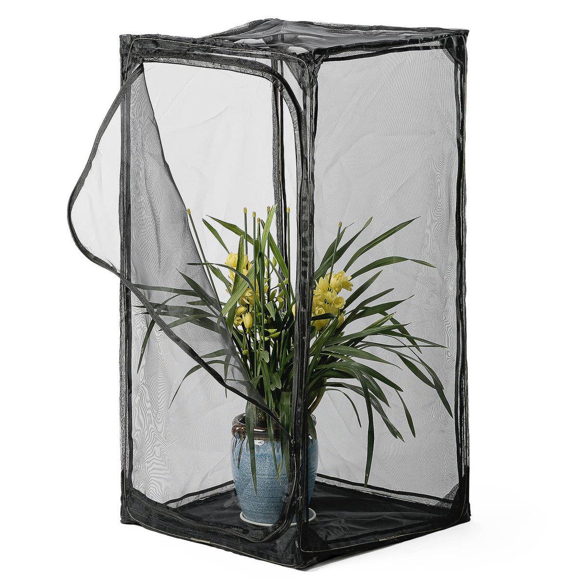 RESTCLOUD front view of cage showing sturdy frame and fine mesh protecting insects