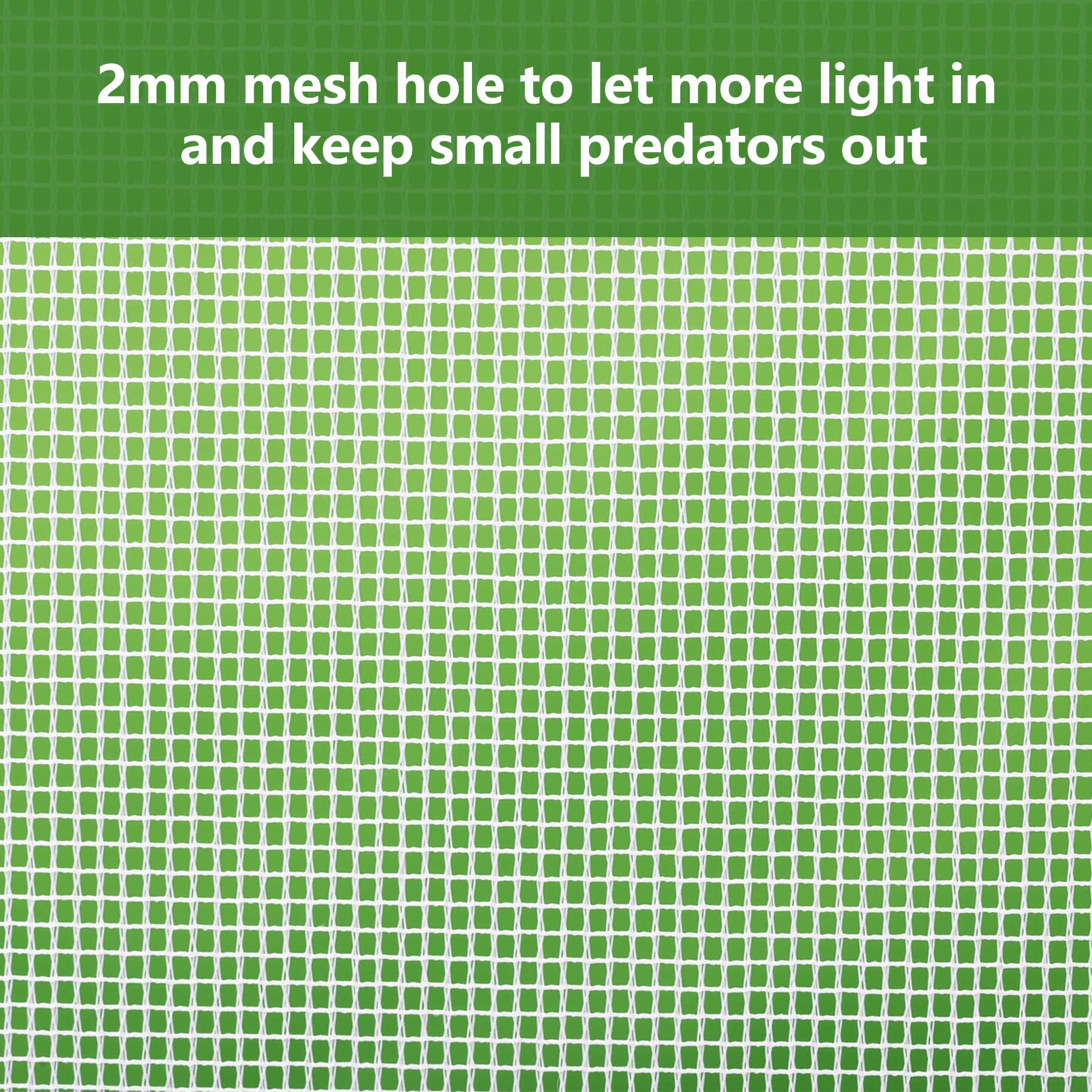 RESTCLOUD close-up of 2mm mesh showing pest protection and light transmission