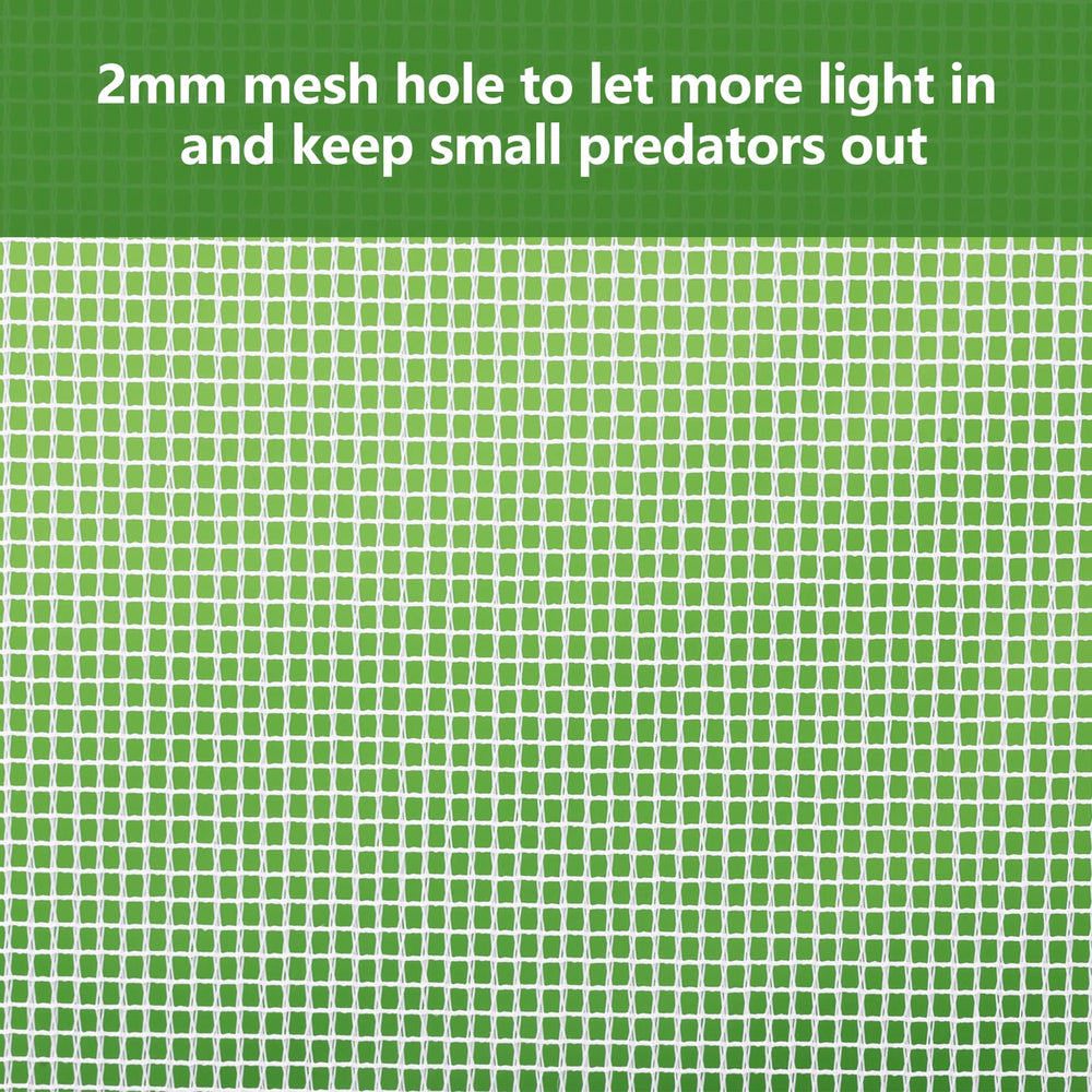 RESTCLOUD close-up of 2mm mesh showing pest protection and light transmission