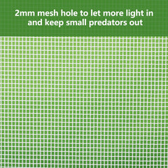 RESTCLOUD close-up of 2mm mesh showing pest protection and light transmission