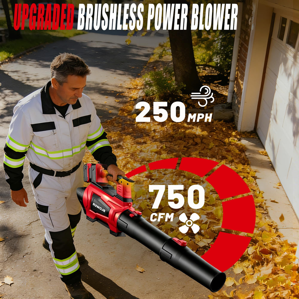 Restick blower side profile in garden for easy yard cleanup benefit