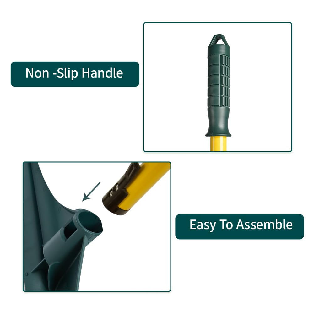 Restick handle hung on wall for compact storage and easy access