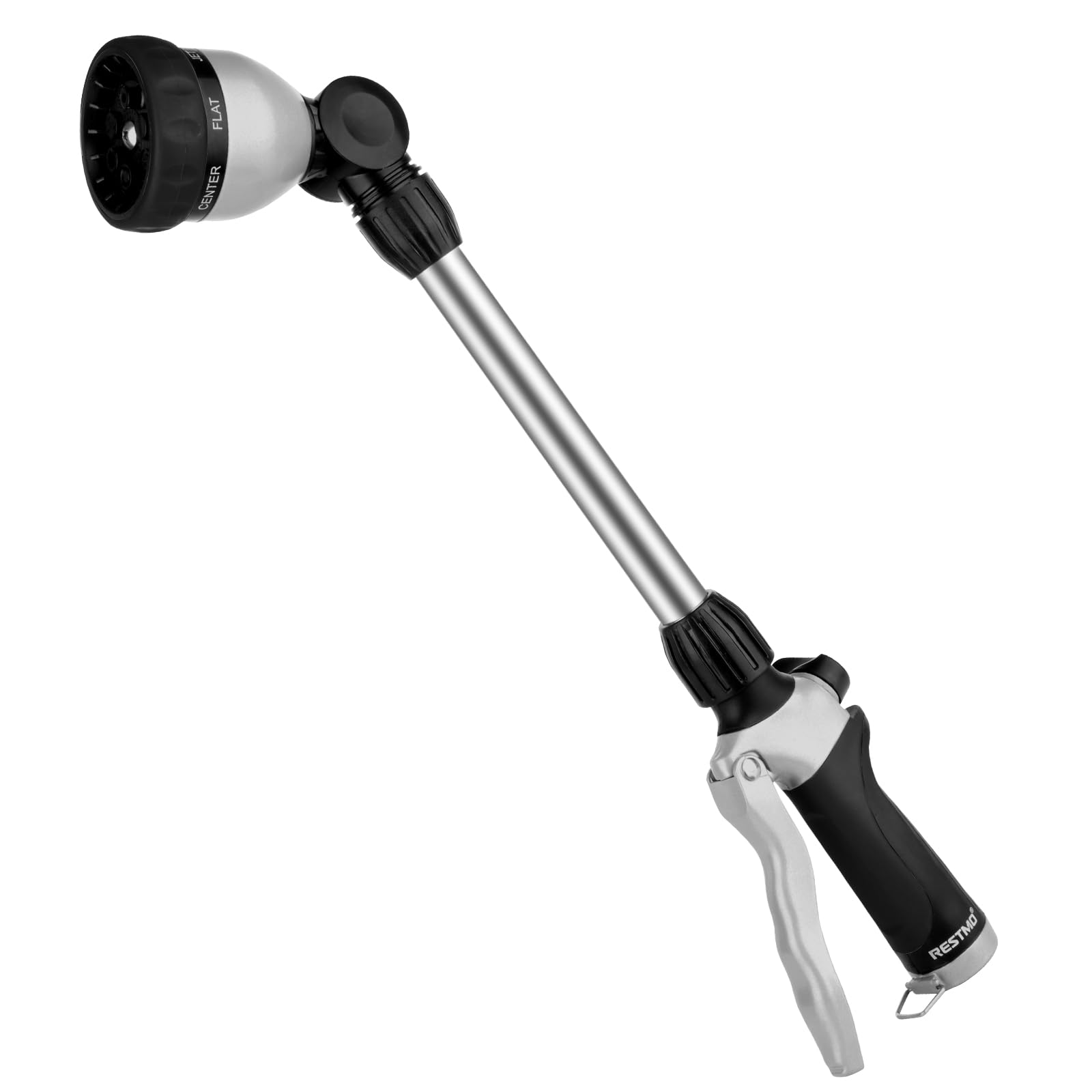 RESTMO front full-length wand showing durable metal build and length benefit