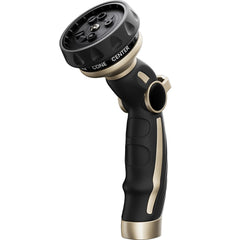 Restmo front view of metal hose nozzle showing durable build and ready-to-use benefit