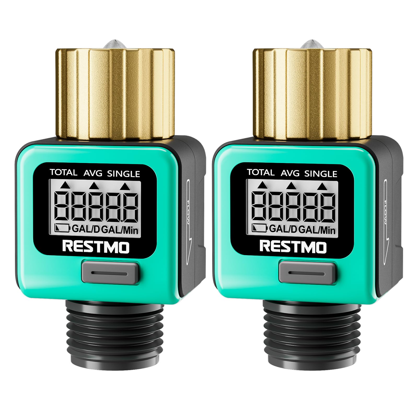 Restmo dual-pack front view showing compact meters and LCDs for quick monitoring
