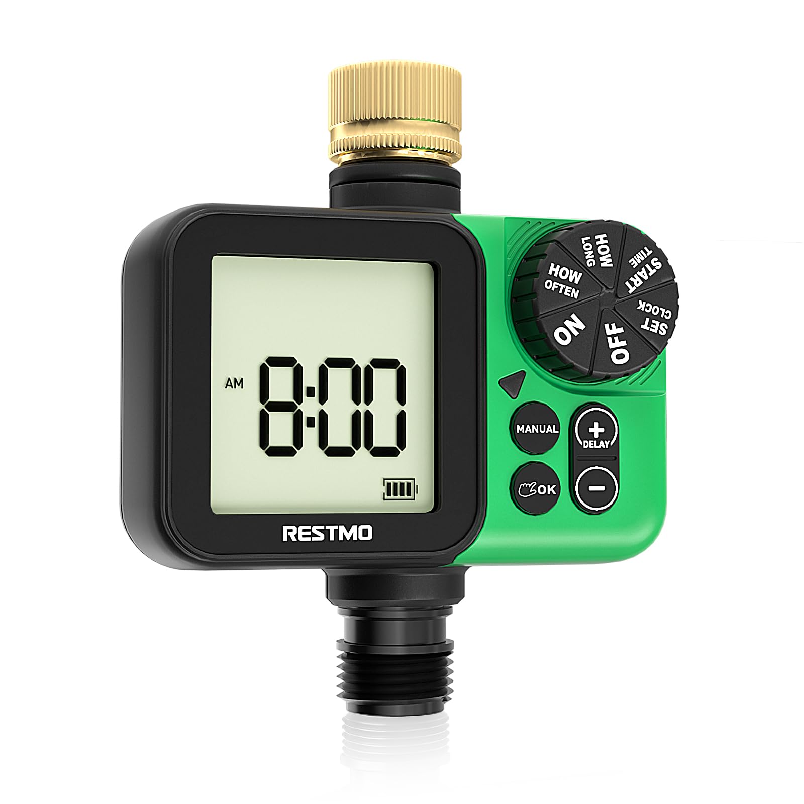 RESTMO front view with large LCD showing easy programming and clarity