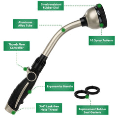 RESTMO high-pressure brass nozzle detail highlighting strong metal construction and cleaning power