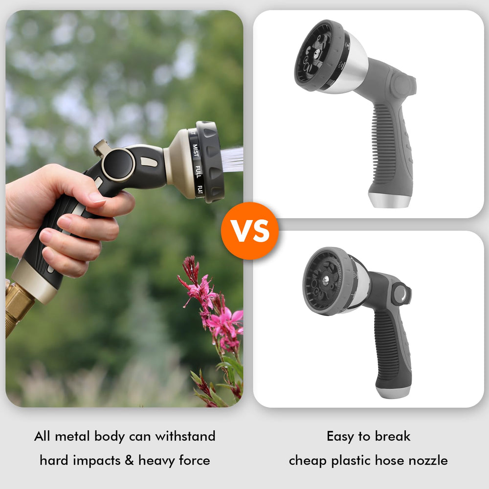 Restmo nozzle in use watering garden beds delivering gentle mist benefit
