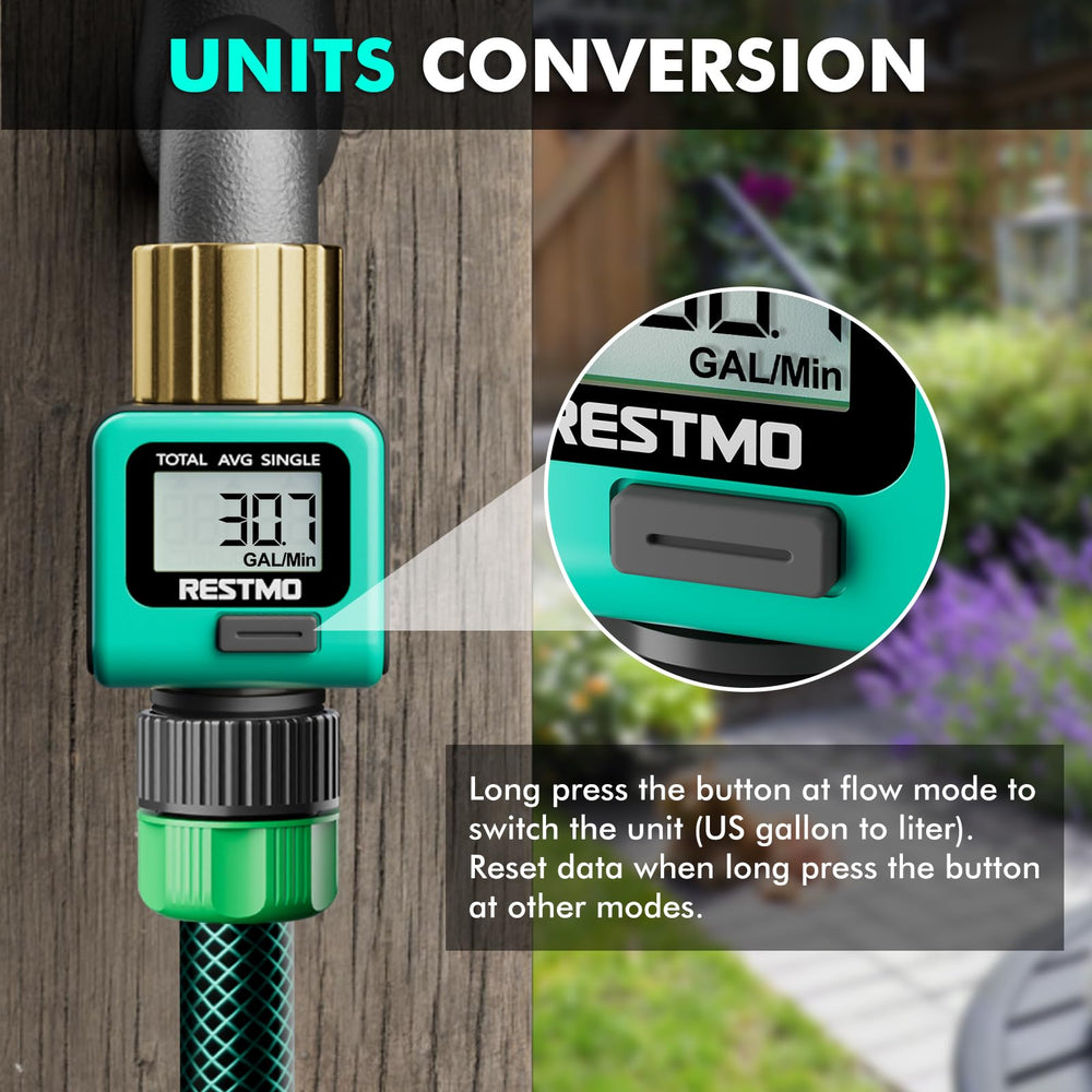 Restmo zoom on LCD display showing four measurement modes for easy reading