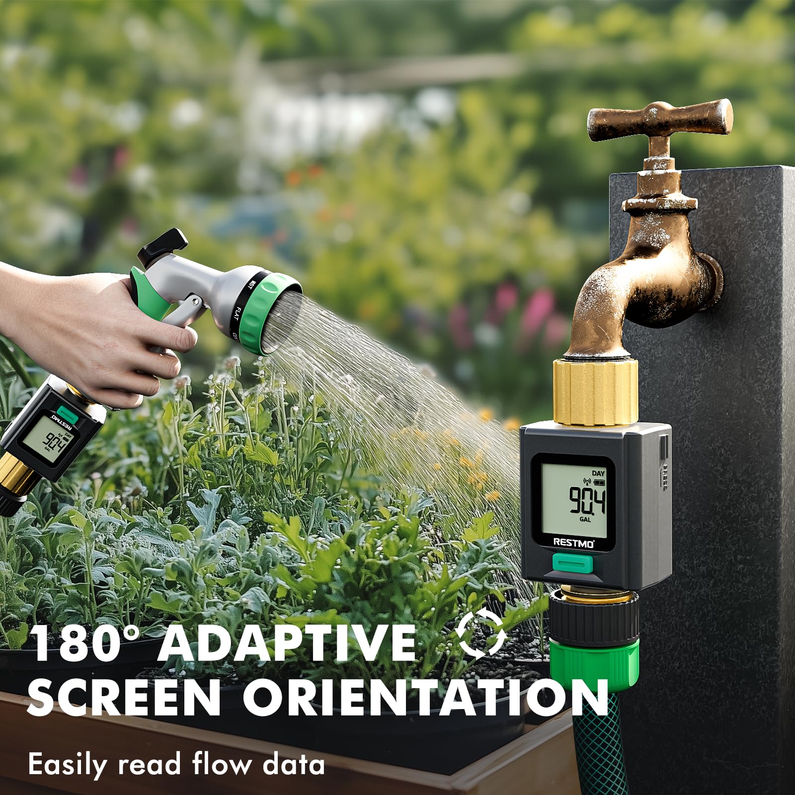 RESTMO screen rotated 180 degrees demonstrating flexible viewing angles
