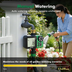 RESTMO side profile attached to garden hose demonstrating sturdy fit