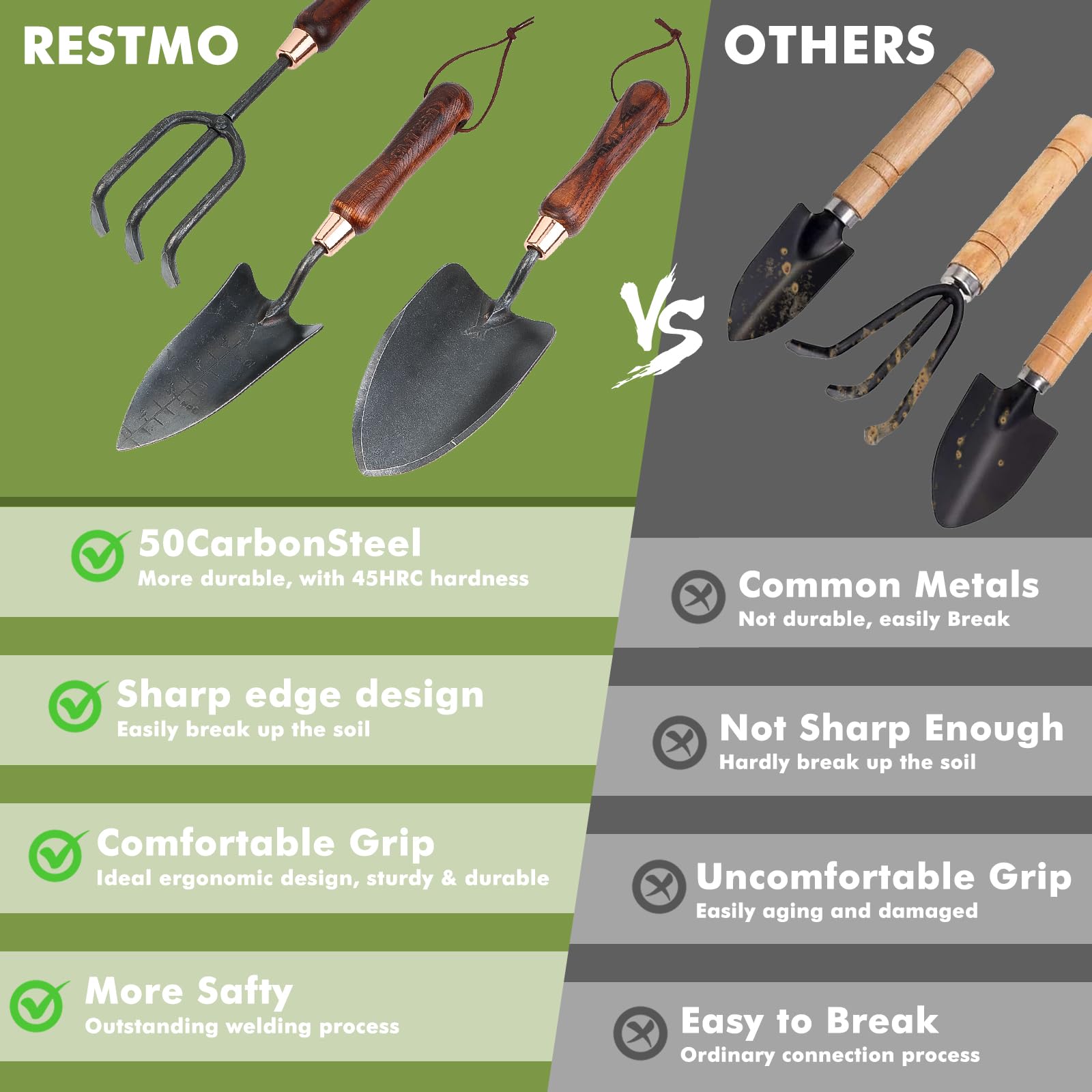 RESTMO size scale with hand showing compact dimensions for comfortable use