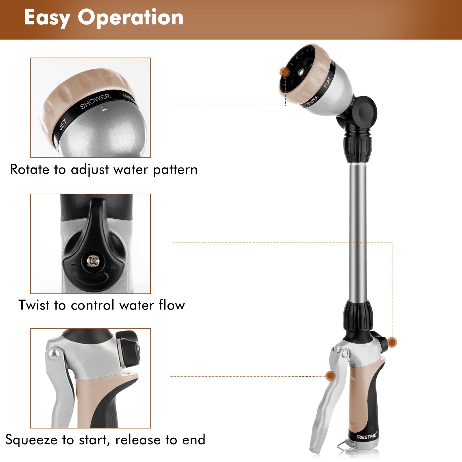 RESTMO soft TPU grip pistol handle reducing hand fatigue and improving control