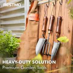 RESTMO trowel blade close-up highlighting #50 carbon steel strength and durability
