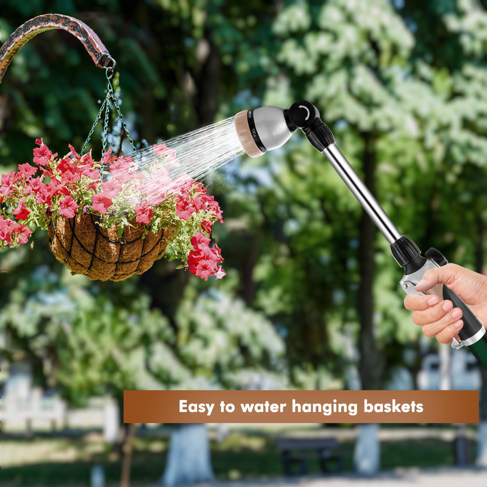 RESTMO wand producing jet spray to clean patio for efficient rinsing