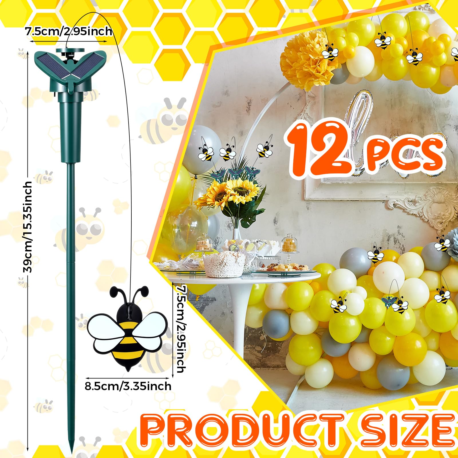 Retisee cluster of bees used as table centerpiece adding motion and party charm