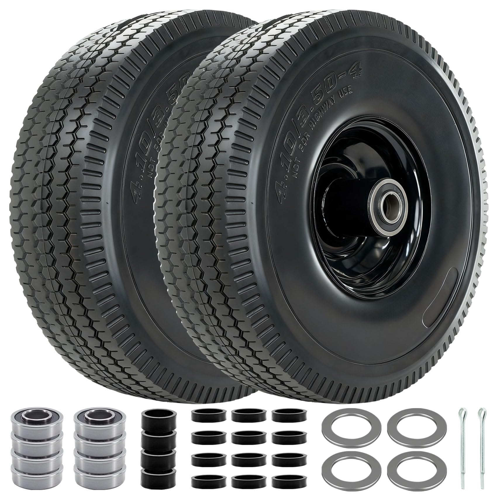 RETOTLA front view of both 10-inch solid wheels showing full profile and durability