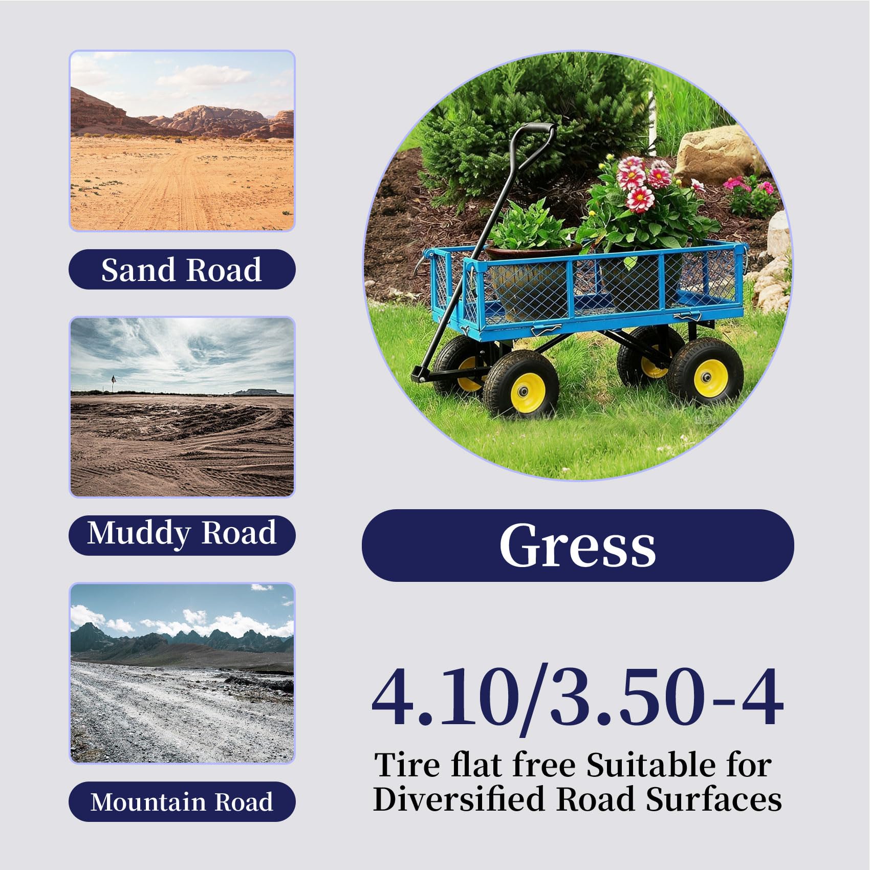 RETOTLA wheel installed on wheelbarrow demonstrating puncture-free reliability