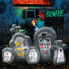 RETRO JUMP lit tombstone at night creating glowing yard ambience benefit curb appeal
