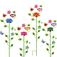 Retyion front view showing double-flower stake and colorful garden benefit