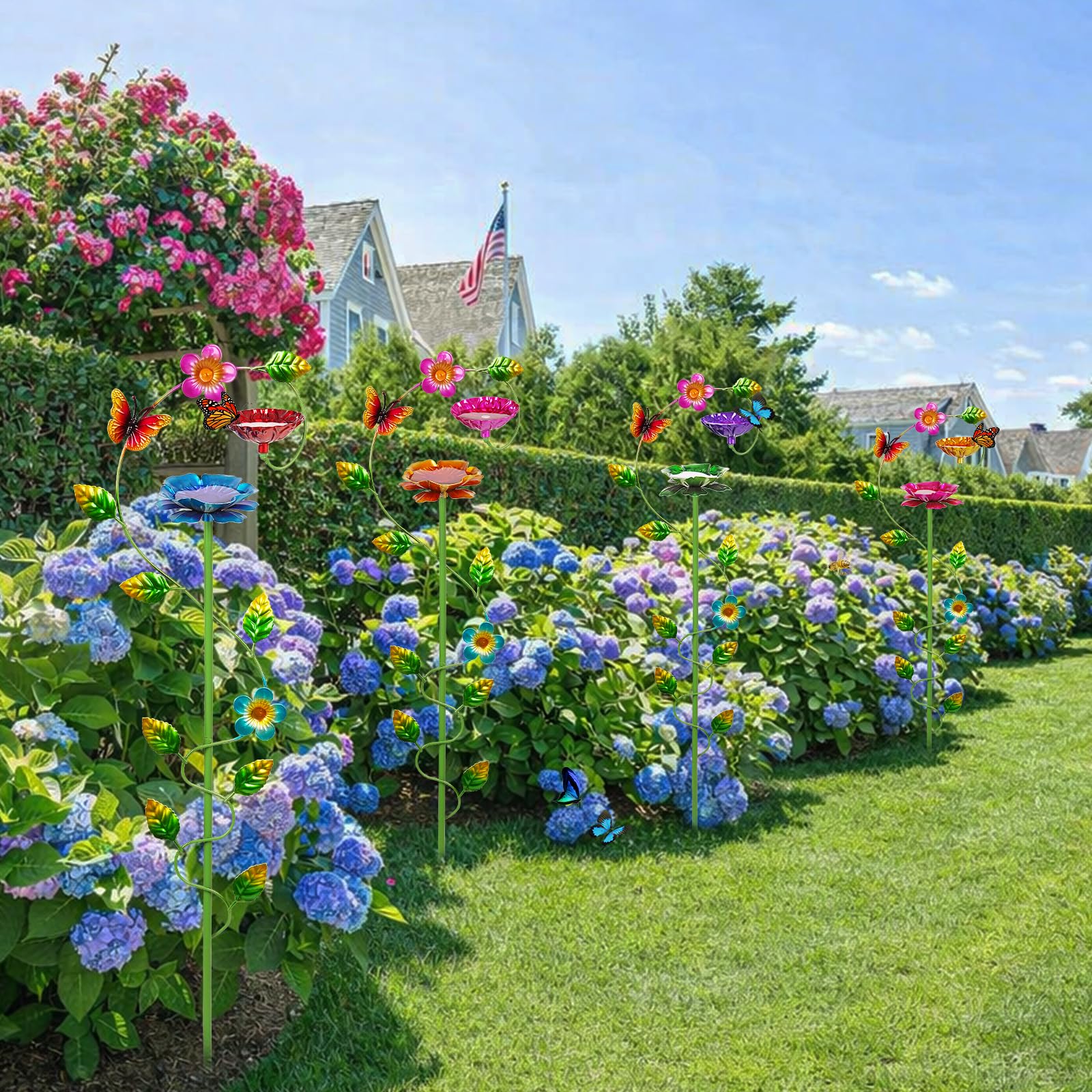 Retyion lifestyle garden setting with stakes improving garden aesthetics