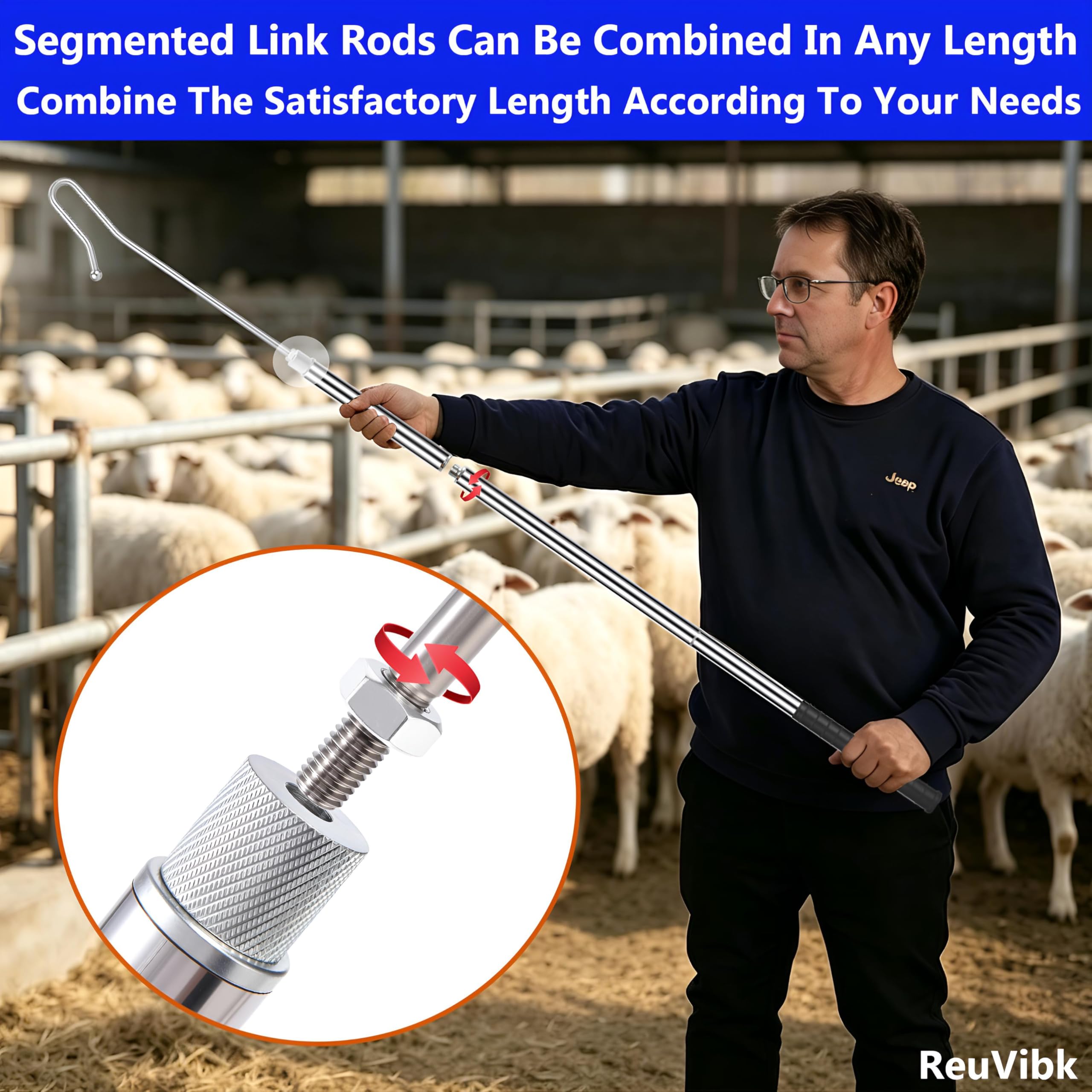 ReuVibk in use catching sheep leg demonstrating fast single-animal control