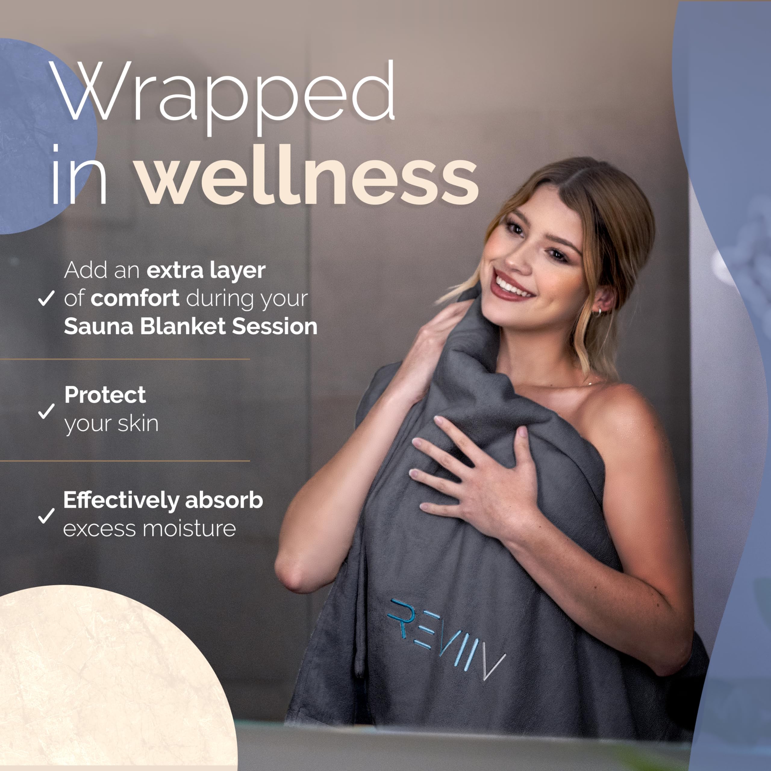 REVIIV insert placed inside an infrared blanket demonstrating protective barrier benefit